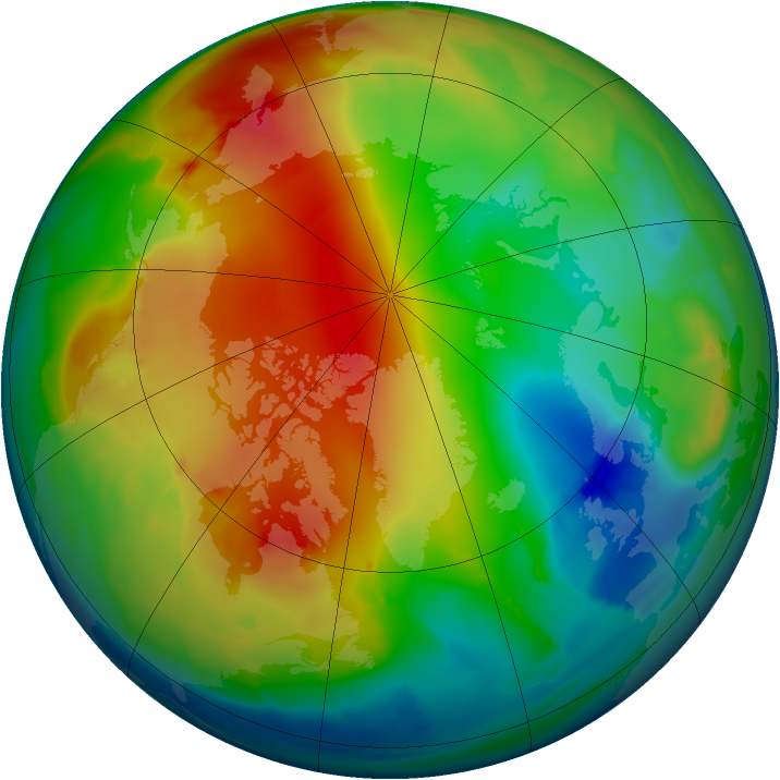 Arctic ozone map for 14 January 2012
